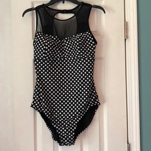 Black and White Polka Dot One Piece
